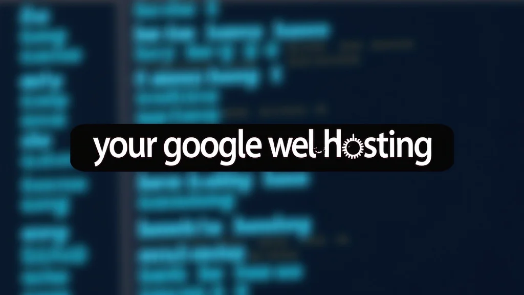 The image shows a stylized computer screen displaying a web hosting dashboard for Your Google Web Hosting Guide.